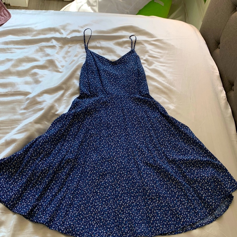navy blue floral old navy dress